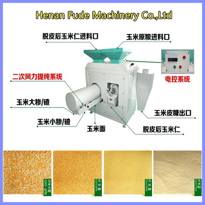 China corn grit making machine, maize peeling and milling machine supplier